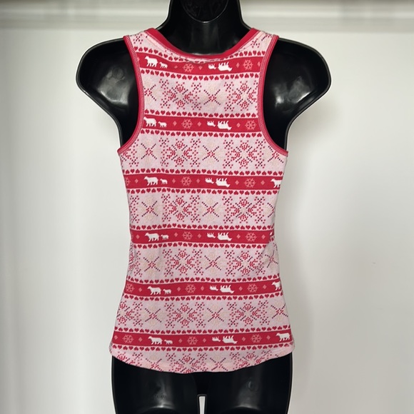 VICTORIA’S SECRET Pajama Tank Top, XS, Red Polar Bear Fair Isle Print - Picture 3 of 12